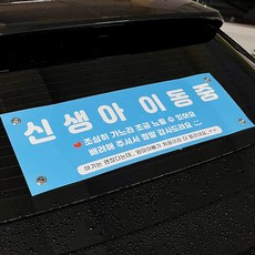 (신생아 이동중 블루 차량 방수 현수막) 아기가 타고있어요 방수 흡착 조리원 준비물 아빠, 1개 1개