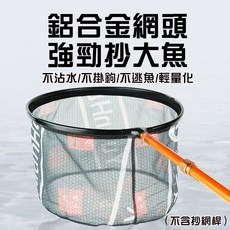 釣友俱樂部 抄網頭 防掛鈎 超輕 大物釣魚網兜 密網 漁具配件, 超輕鋁合金網頭30cm
