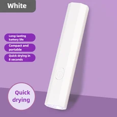 휴대용 네일 아트 램프 미니 네일 아트 램프 USB 충전 가짜 네일 건조 램프 충전 단일 손가락 건조기, 02 White-rechargeable