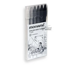 Monami Plus Pen 3000 素描彩繪筆六色組，色彩鮮明，筆觸流暢，安全無毒，學生美術愛好者適用, 1個