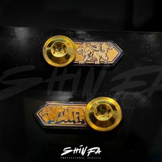 【台南新發車業】SHIN FA 鈦合金車牌保護蓋 大牌螺絲 車牌飾片 鈦片 鈦螺絲 防裂 車牌飾蓋, 鈦金色, 1個