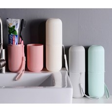 여행 캠핑 출장 휴대용 다용도 칫솔케이스 2P, 화이트2, 1세트