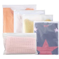 DITK-U 플라스틱 여행용 보관 가방 25개 재사용 가능한 지퍼락 백 플라스틱 병원 가방 옷 임산부 신발 화장품용 반투명 비다공성 방수 지퍼락 백 5가지 사이즈, DITK-U 플라스틱 여행용 보관 가방 25개, 재사용