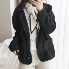 샤우라 따뜻한 뽀글이 데일리룩 후리스 집업 자켓