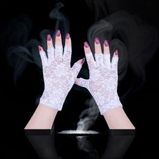 蕾絲花邊網紗露指手套
