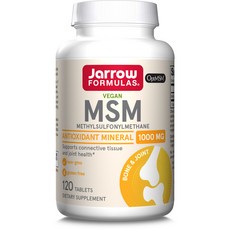 Jarrow FORMULAS 賈羅公式 MSM無麩質素食膠囊 1000mg, 120顆, 1罐