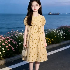女童夏季圓點連衣裙
