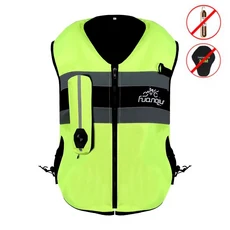 오토바이 라이더 보호 조끼 낙하 방지 내마모성 오토바이 안전 장비 풍선 에어백 라이딩 슈트, 06 S, 06 HQ-01 Zipper Green