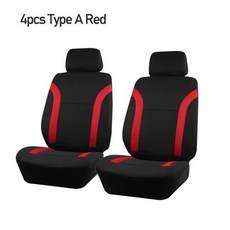 AUTO PLUS 유니버설 스포츠 폴리에스터 자동차 시트 커버 대부분의 차량 플레인 패브릭 바이 컬러 스타일리시 액세서리 프로텍터, [12] TypeA Red 2 seat, 12.TypeA Red 2 seat, 1개