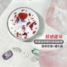 雨林薰舍 水晶能量香薰小茶蠟, 1件, 情感能量 / 香草玫瑰+橘水晶, 20ml, 香草玫瑰