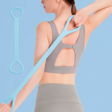 전신 스트레칭 근력 운동 8자형 요가 탄력 밴드 세트, 1세트, 블루