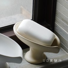 UDlab 手工陶瓷肥皂盒 瀝水架, 陶瓷米黃, 1個