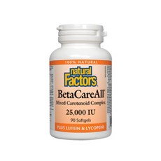 (내추럴팩터스) 베타케어 올 25000IU 90정 (Natural Factors BetaCareAll), 1개