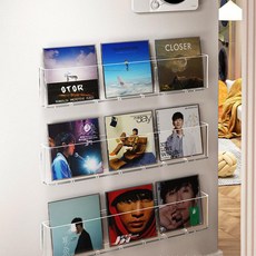 壁掛CD架 黑膠唱片架 免打孔展示架 墻上裝飾架 CD展示架 唱片收納架 CD墻 繪本架 2個裝, 1個