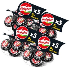 미니 베이비벨 프로틴 5입 4개 (총 20입) 자연치즈 단백질 영양 운동간식 저칼로리, 100g