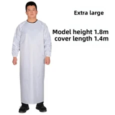 방수 내유성 긴 소매 앞치마 작업복 남여 산성 알칼리 애완 동물 미용실, 33 White extra large