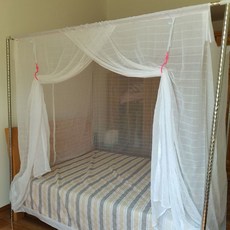 【1.1萬】老式蚊帳蓮花牌雙綫特密加高棉紗蚊帳穿竹綁繩傳統學生帳全國包郵, 白色,0.9米寬1.9米長1.5米高