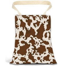 ANKVRP 자동차 쓰레기통 뒷좌석 정리용 걸이식 쓰레기통 가방 레트로 소 프린트