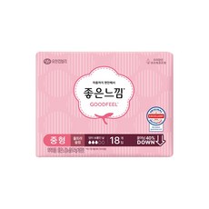 좋은느낌 오리지널 울트라슬림 생리대 날개형, 중형, 18개입, 3개