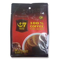 베트남 G7 퓨어 블랙 인스턴트 커피 50개입, 2g, 1개, 100g