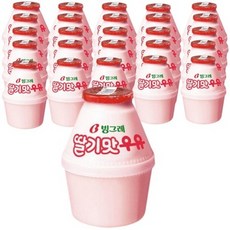 빙그레 딸기맛 우유, 240ml, 26개