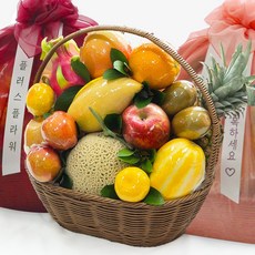 (리본&보자기포장 증정) 전국 당일배송 병문안 출산 예단 이바지 백화점 과일선물세트 풍성한 과일바구니, 1개