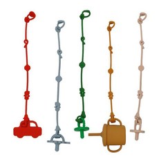 DFMEI 幼嬰兒牙膠圓環搖鈴安撫玩具寶寶0-1歲抓握可啃咬磨牙棒早教益智, 1個, 如圖, 牙膠【防掉鏈】顏色請聯繫備註