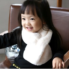 우주아이 여아용 포근 퍼 머플러