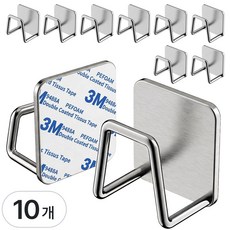 티커스 3M 스텐 싱크대 수세미 다용도 거치대, 10개, 실버