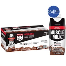머슬밀크 제뉴인 프로틴쉐이크 25g 초콜릿 Muscle Milk Genuine Protein Shake, 36개, 330ml