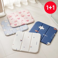 접이식 양면 쿠션매트 2개입 쿠션방석 사우나방석 목욕방석 등산 낚시 소풍 휴대용매트, 마리함 접이식매트 2개입