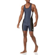 ASICS 아식스 남성용 Legit 레슬링 싱글렛 블랙/스틸 그레이 스몰_163029, 네이비/블랙