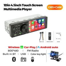 NaviFly 4.1인치 800480 1 Din 멀티미디어 MP5 플레이어 카 라디오 무선 안드로이드 오토 자동차 BT FM 스, 03 OB5-CAM003