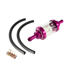 8mm 인라인 가스 연료 필터 재사용 세척 오일 파이프 포함 ATV 가와사키 KTM 야마하 혼다 CRF 250R, 02 Purple Set