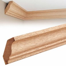 DoubleFill 2팩 솔리드 레드 오크 견목 크라운 몰딩 트림 119.4cm x 1.9cm x 6.4cm(47인치 x 3/4인치 x 2-5/8인치) 리얼 우드 콜로니얼 천장, Red Oak