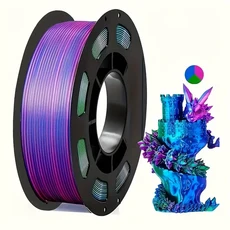 실크 광택 블루 퍼플 옐로우 3D 프린터 필라멘트 Comgrow 프린팅 재료 PLA 1.75mm+/-0.02mm, 01 green blue rose red