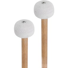 WQAPVHBG 2Pcs 스네어 드럼 팀파니 스틱 S-05 베이스 망치 높이 15.35인치 직경 1.3인치의 화이트 펠트 타악기 악기를 음악 애호가용 액세서리 도구로 사용합니다