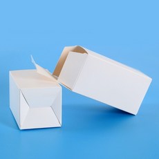 白卡紙盒 翻蓋式包裝盒 飾品收納盒, 9x9x11cm, 白色