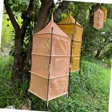 자미로운 캠핑 4단 매쉬소재 설거지 건조망 캠핑바스켓, 일반형 원형블랙