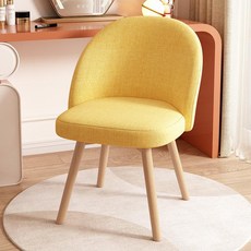 의자 스툴 파우더룸 보조 침실용 메이크업 카페 스타일, 연노랑 면혼방