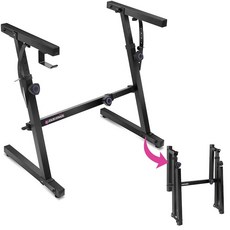 Liquid Stands 피아노 키보드 스탠드 접이식 - 54 61 88 키 Z 스타일 견고함 조절 가능 및 전문 전기 디지털 어린이 성인 음악가를 위한 미디 휴대용 튼튼