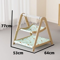 寵物吊床 秋韆吊床 雙層設計 穩固安全, 1個, 青色貓咪, 青色貓咪