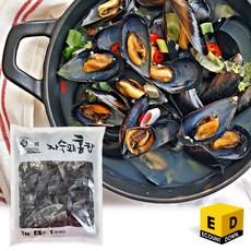 국내산 냉동 자숙 피홍합 홍합 (손질세척), 1개, 1kg