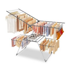 건조대 2단 스테인리스 접이식 142cm, Gray - Hanger 68.9"