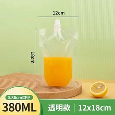 透明吸嘴袋 250ml, 1個, 加厚透明380ml-0.86口徑,200個-配罐裝工具