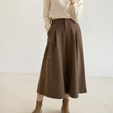 다잇템 여자 큐롯팬츠 핀턱 에이라인 보온 8부 슬랙스