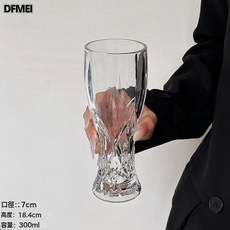 DFMEI 創意刻花玻璃啤酒杯家用雕花精釀杯扎啤杯大容量高檔喝水杯, 1個