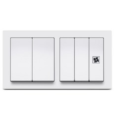 나노 유로 유럽형 스위치 5구(환풍기) 팬마크 화이트, 1개