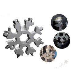 육각렌치 눈꽃모양 캠핑 등산용 멀티공구 스테인리스 도구 휴대용, 1개