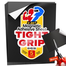 강력한 셀프 스틱 접착 자석 시트 5개4x610x15cm - 사진용 자성 종이 스티커 라벨 과학 교육용 교사 필수품 화이트보드 사무실, 2_4x6" / 10x15cm, 5